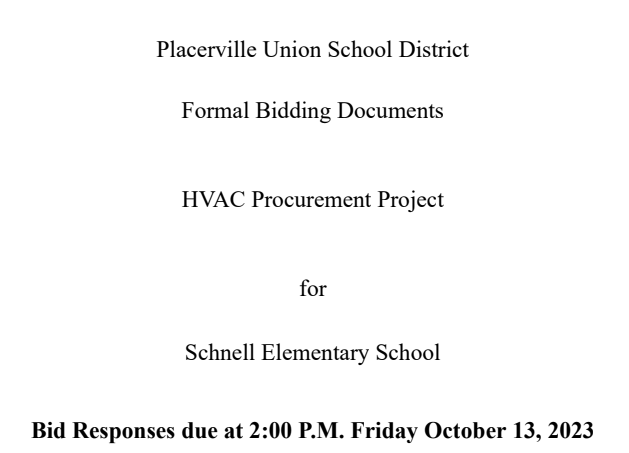 HVAC Procurement Project