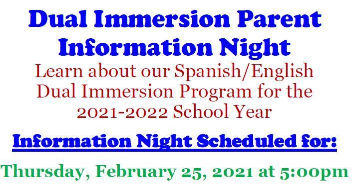 Dual Immersion Parent Information Night